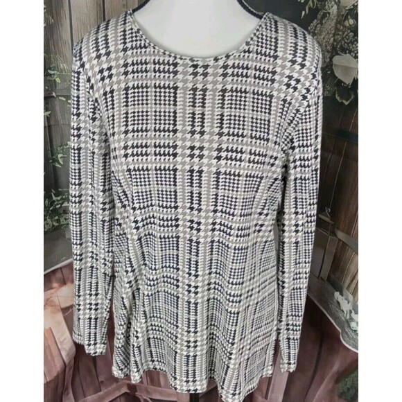 By Chioc's Blouse Size 2 Us L Plaid Long Sleeve 100% Cotton - Picture 1 of 7